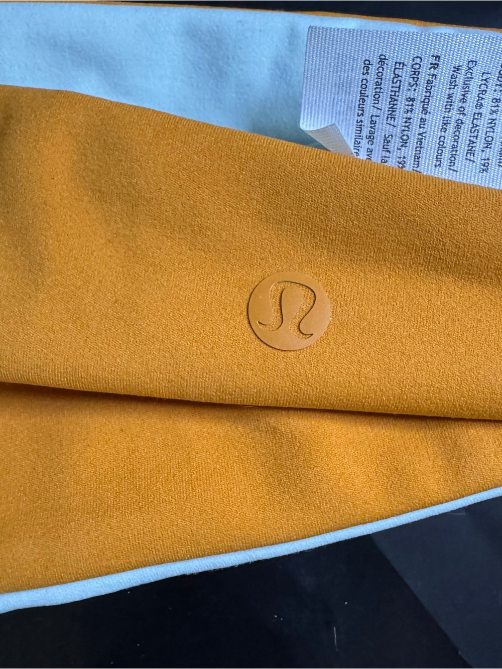 NWOT lululemon athletica Reversible Headband in Mustard Yellow & Light Blue - Picture 2 of 5